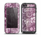 The Purple and Gray Stripes with Overlapping Floral Skin for the iPod Touch 5th Generation frē LifeProof Case