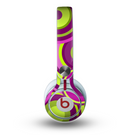 The Purple and Green Layered Vector Circles Skin for the Beats by Dre Mixr Headphones