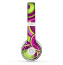 The Purple and Green Layered Vector Circles Skin for the Beats by Dre Solo 2 Headphones