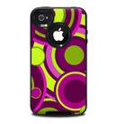 The Purple and Green Layered Vector Circles Skin for the iPhone 4-4s OtterBox Commuter Case