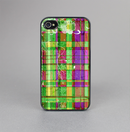The Purple and Green Plad with Floral Pattern Skin-Sert for the Apple iPhone 4-4s Skin-Sert Case