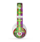 The Purple and Green Plad with Floral Pattern Skin for the Beats by Dre Studio (2013+ Version) Headphones