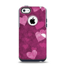 The Purple and Pink Layered Hearts Apple iPhone 5c Otterbox Commuter Case Skin Set