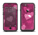 The Purple and Pink Layered Hearts Apple iPhone 6/6s LifeProof Fre Case Skin Set