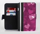 The Purple and Pink Layered Hearts Ink-Fuzed Leather Folding Wallet Credit-Card Case for the Apple iPhone 6/6s, 6/6s Plus, 5/5s and 5c