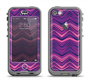 The Purple and Pink Overlapping Chevron V3 Apple iPhone 5c LifeProof Nuud Case Skin Set