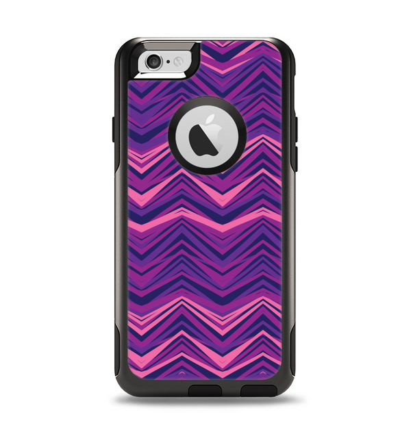 The Purple and Pink Overlapping Chevron V3 Apple iPhone 6 Otterbox Commuter Case Skin Set