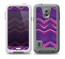 The Purple and Pink Overlapping Chevron V3 Skin for the Samsung Galaxy S5 frē LifeProof Case