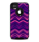 The Purple and Pink Overlapping Chevron V3 Skin for the iPhone 4-4s OtterBox Commuter Case