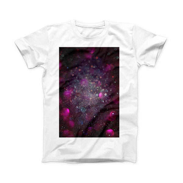 The Purple and Pink Unfocused Glowing Light Orbs ink-Fuzed Front Spot Graphic Unisex Soft-Fitted Tee Shirt