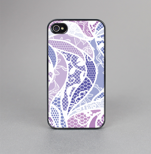 The Purple and White Lace Design Skin-Sert for the Apple iPhone 4-4s Skin-Sert Case