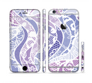 The Purple and White Lace Design Sectioned Skin Series for the Apple iPhone 6s Plus