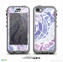 The Purple and White Lace Design Skin for the iPhone 5c nüüd LifeProof Case