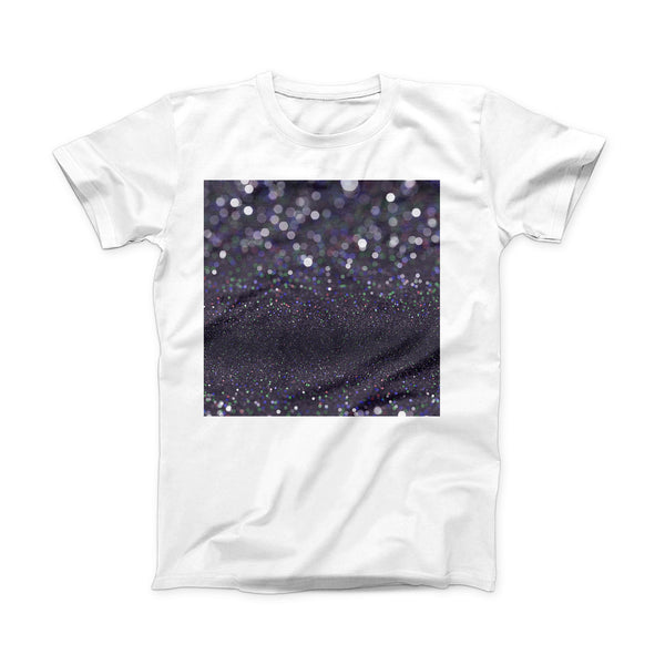 The Purple and Black Unfocused Orbs of Light ink-Fuzed Front Spot Graphic Unisex Soft-Fitted Tee Shirt