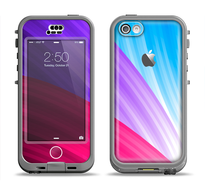 The Radiant Color-Swirls Apple iPhone 5c LifeProof Nuud Case Skin Set