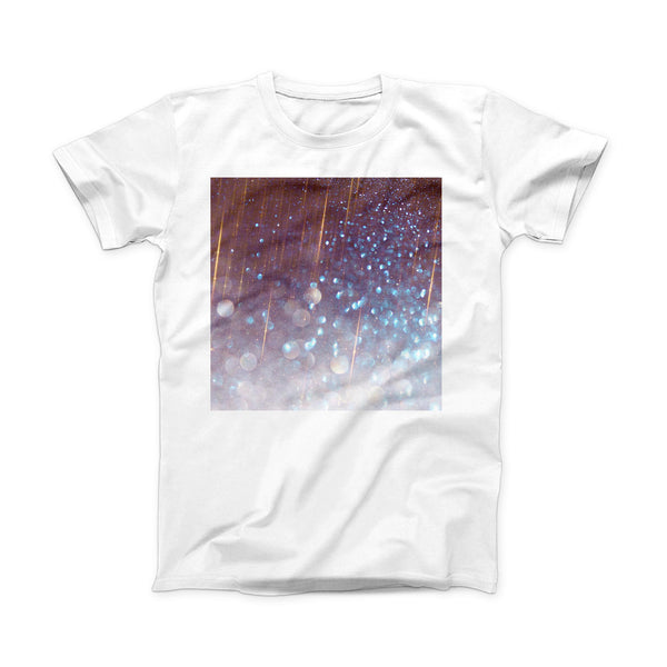 The Radient Orbs of Blue with Streaks ink-Fuzed Front Spot Graphic Unisex Soft-Fitted Tee Shirt