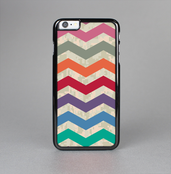 The Rainbow Chevron Over Digital Camouflage Skin-Sert for the Apple iPhone 6 Skin-Sert Case