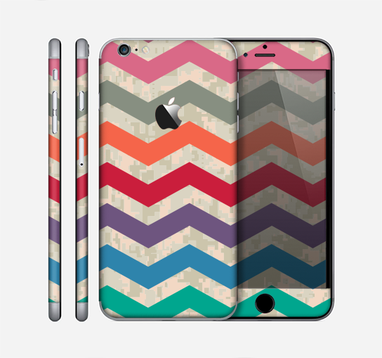 The Rainbow Chevron Over Digital Camouflage Skin for the Apple iPhone 6 Plus