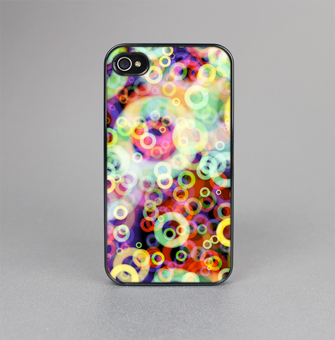 The Rainbow Colored Unfocused Light Circles Skin-Sert for the Apple iPhone 4-4s Skin-Sert Case