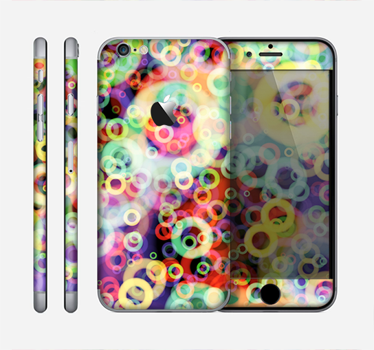 The Rainbow Colored Unfocused Light Circles Skin for the Apple iPhone 6