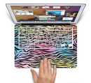 The Rainbow Colored Vector Black Zebra Print Skin Set for the Apple MacBook Pro 15" with Retina Display