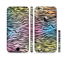 The Rainbow Colored Vector Black Zebra Print Sectioned Skin Series for the Apple iPhone 6