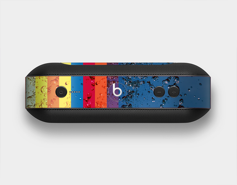 The Rainbow Colored Water Stripes Skin Set for the Beats Pill Plus