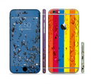 The Rainbow Colored Water Stripes Sectioned Skin Series for the Apple iPhone 6/6s Plus