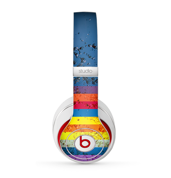 The Rainbow Colored Water Stripes Skin for the Beats by Dre Studio (2013+ Version) Headphones