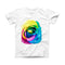 The Rainbow Dyed Rose V1 ink-Fuzed Front Spot Graphic Unisex Soft-Fitted Tee Shirt