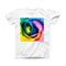The Rainbow Dyed Rose V3 ink-Fuzed Front Spot Graphic Unisex Soft-Fitted Tee Shirt