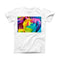 The Rainbow Dyed Rose V4 ink-Fuzed Front Spot Graphic Unisex Soft-Fitted Tee Shirt