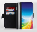 The Rainbow Hd Waves Ink-Fuzed Leather Folding Wallet Credit-Card Case for the Apple iPhone 6/6s, 6/6s Plus, 5/5s and 5c