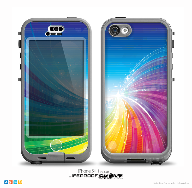 The Rainbow Hd Waves Skin for the iPhone 5c nüüd LifeProof Case