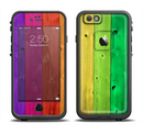 The Rainbow Highlighted Wooden Planks Apple iPhone 6/6s LifeProof Fre Case Skin Set