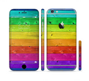 The Rainbow Highlighted Wooden Planks Sectioned Skin Series for the Apple iPhone 6
