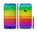 The Rainbow Highlighted Wooden Planks Sectioned Skin Series for the Apple iPhone 6s Plus
