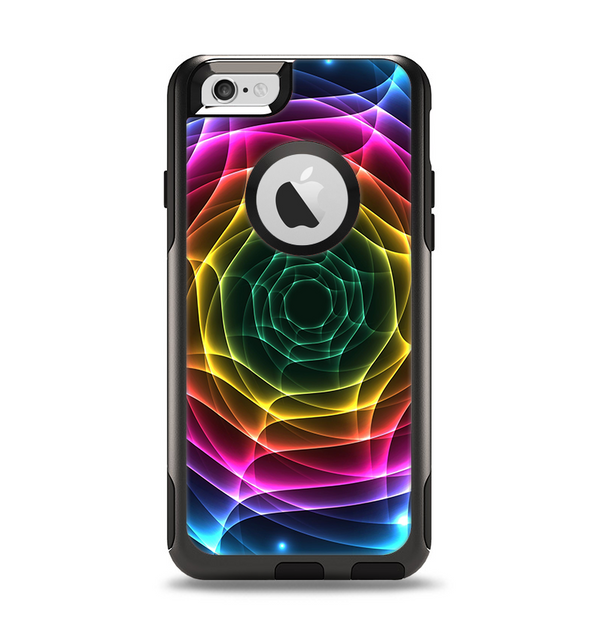 The Rainbow Neon Translucent Vortex Apple iPhone 6 Otterbox Commuter Case Skin Set