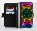 The Rainbow Neon Translucent Vortex Ink-Fuzed Leather Folding Wallet Credit-Card Case for the Apple iPhone 6/6s, 6/6s Plus, 5/5s and 5c