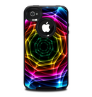 The Rainbow Neon Translucent Vortex Skin for the iPhone 4-4s OtterBox Commuter Case