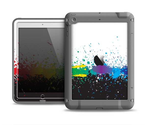 The Rainbow Paint Spatter Apple iPad Air LifeProof Fre Case Skin Set