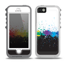 The Rainbow Paint Spatter Skin for the iPhone 5-5s OtterBox Preserver WaterProof Case