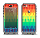 The Rainbow Thin Lined Chevron Pattern Apple iPhone 5c LifeProof Nuud Case Skin Set