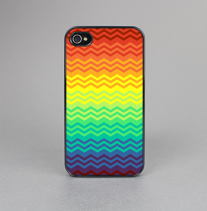 The Rainbow Thin Lined Chevron Pattern Skin-Sert for the Apple iPhone 4-4s Skin-Sert Case