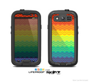 The Rainbow Thin Lined Chevron Pattern Skin For The Samsung Galaxy S3 LifeProof Case