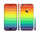 The Rainbow Thin Lined Chevron Pattern Sectioned Skin Series for the Apple iPhone 6s Plus