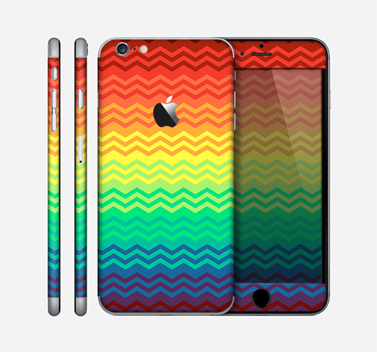 The Rainbow Thin Lined Chevron Pattern Skin for the Apple iPhone 6 Plus