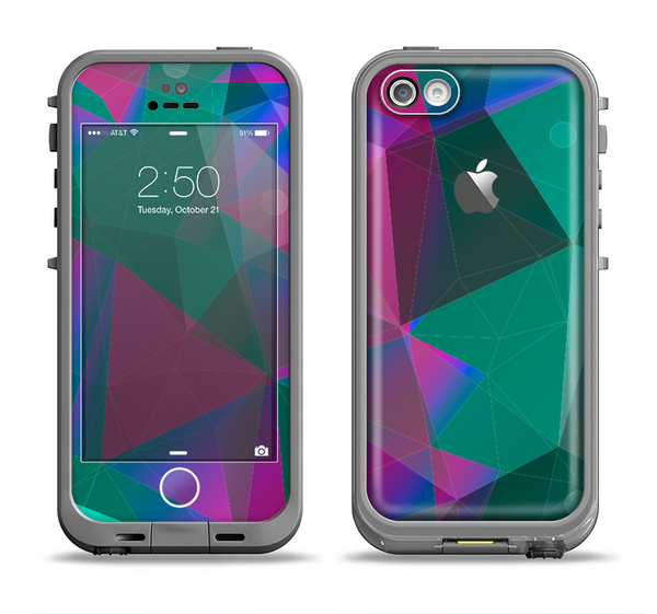 The Raised Colorful Geometric Pattern V6 Apple iPhone 5c LifeProof Fre Case Skin Set