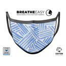The Random Blue Watercolor Strokes - Made in USA Mouth Cover Unisex Anti-Dust Cotton Blend Reusable & Washable Face Mask with Adjustable Sizing for Adult or Child
