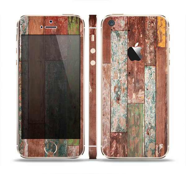 The Raw Vintage Wood Panels Skin Set for the Apple iPhone 5s